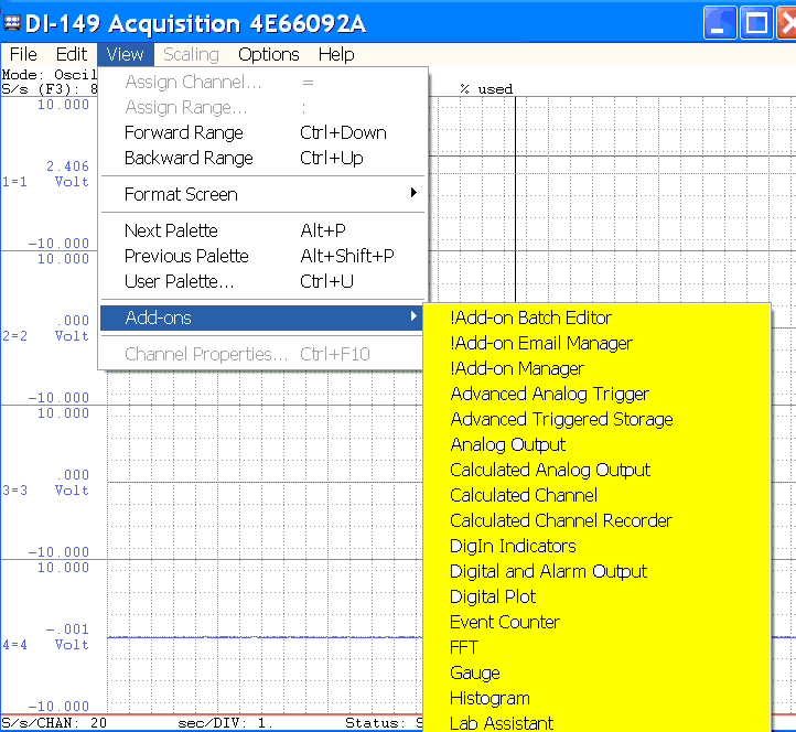 Windaq Add-ons screenshot